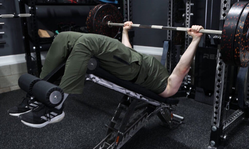 Decline Barbell Bench Press on the Vulcan M-61 Multi-Bench