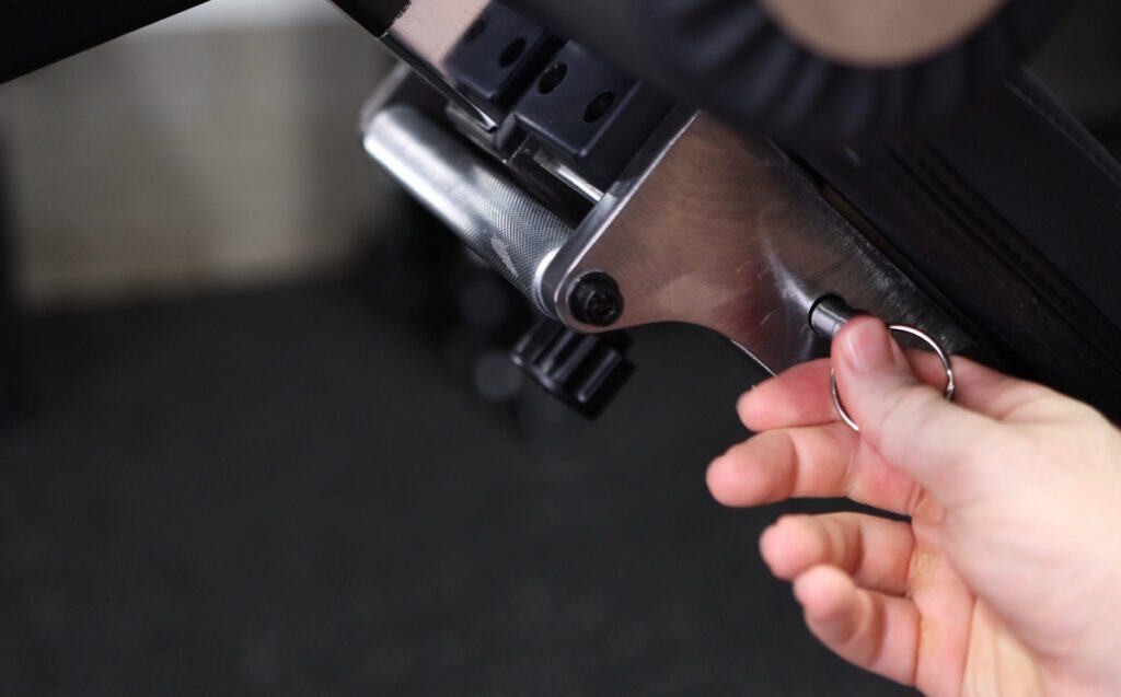 Secondary Pin to Secure the Leg Roller Attachment on the Vulcan M-61 Multi-Bench