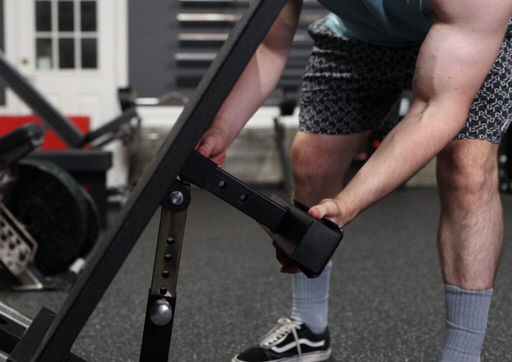 Calf Block Storage on the Force USA Compact Leg Press & Hack Squat