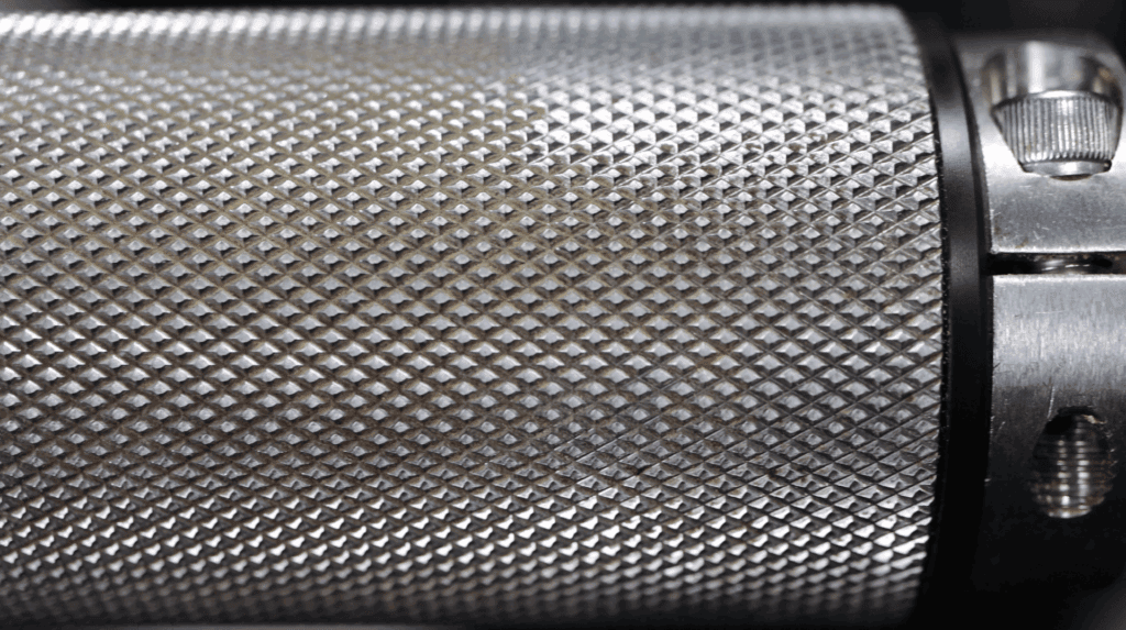 Knurling Closeup on the JD Gym Equipped Wrist Roller