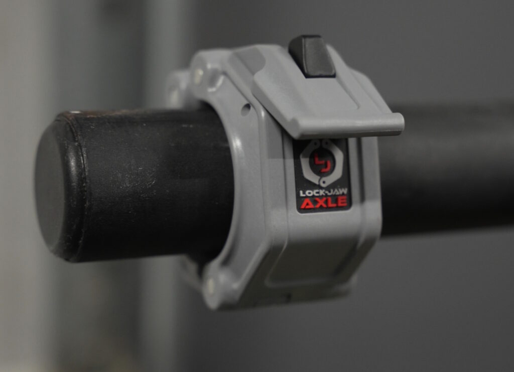 Lock-Jaw Pro Axle Barbell Collars on Weight Tree