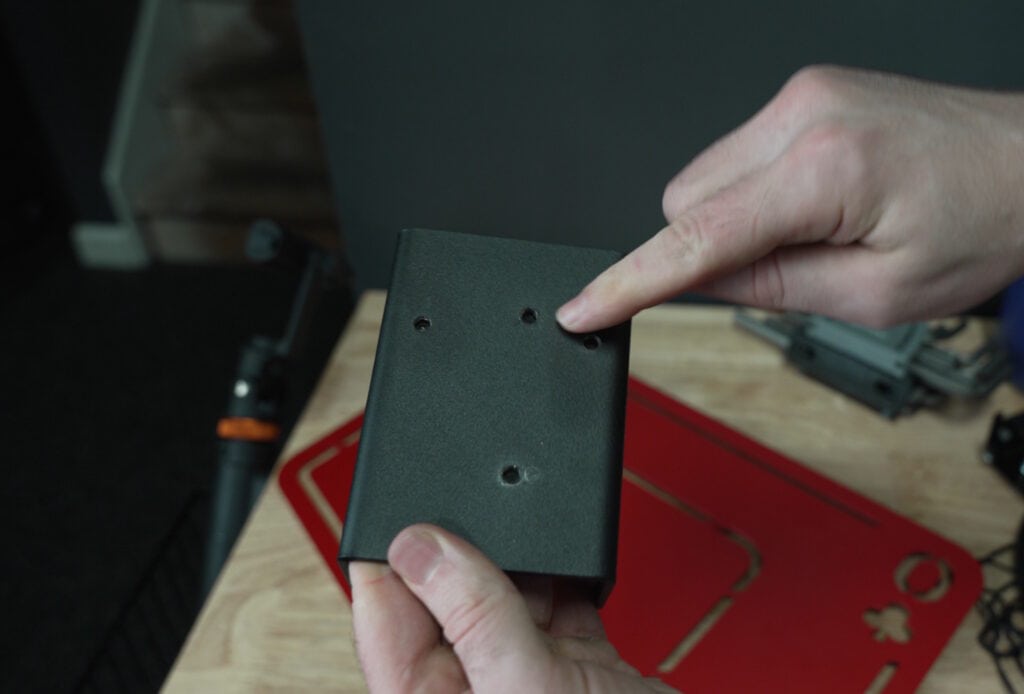 Oak Club Basketball Hoop - Mounting Bracket Orientation Holes for Hardware