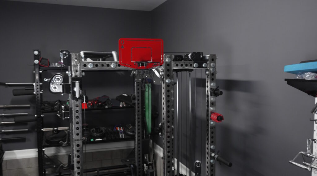 Oak Club Basketball Hoop - The Iron 3 - Red Powder Coat