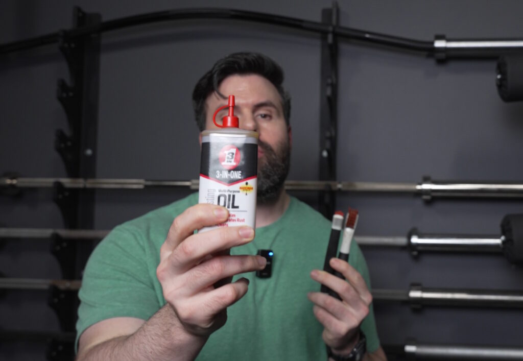 3-in-1 Oil and Nylon Brushes for Home Gym Barbell Maintenance