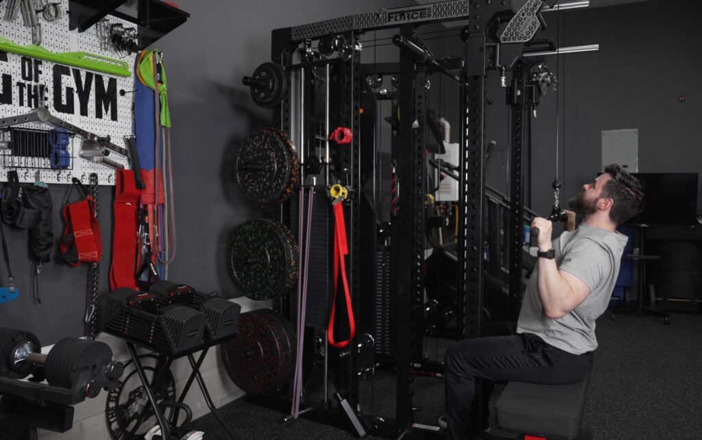 Force USA C20 Review - Adding Band Tension to Lat Pulldowns on the Functional Trainer Using an Articulating Arm