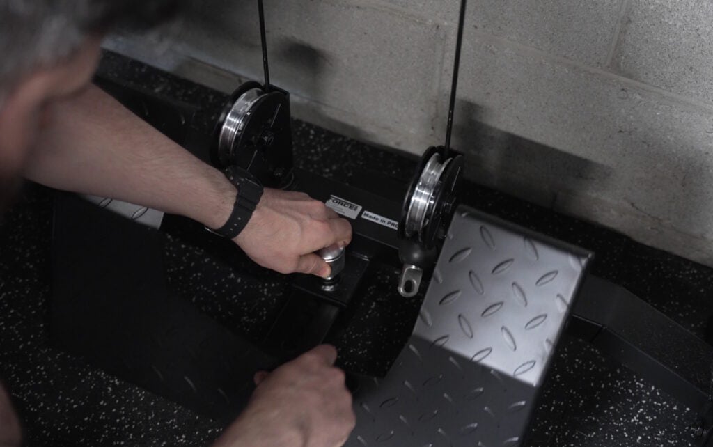 Force USA C20 Review - Low Row Footplate Pop-Pin Adjustment