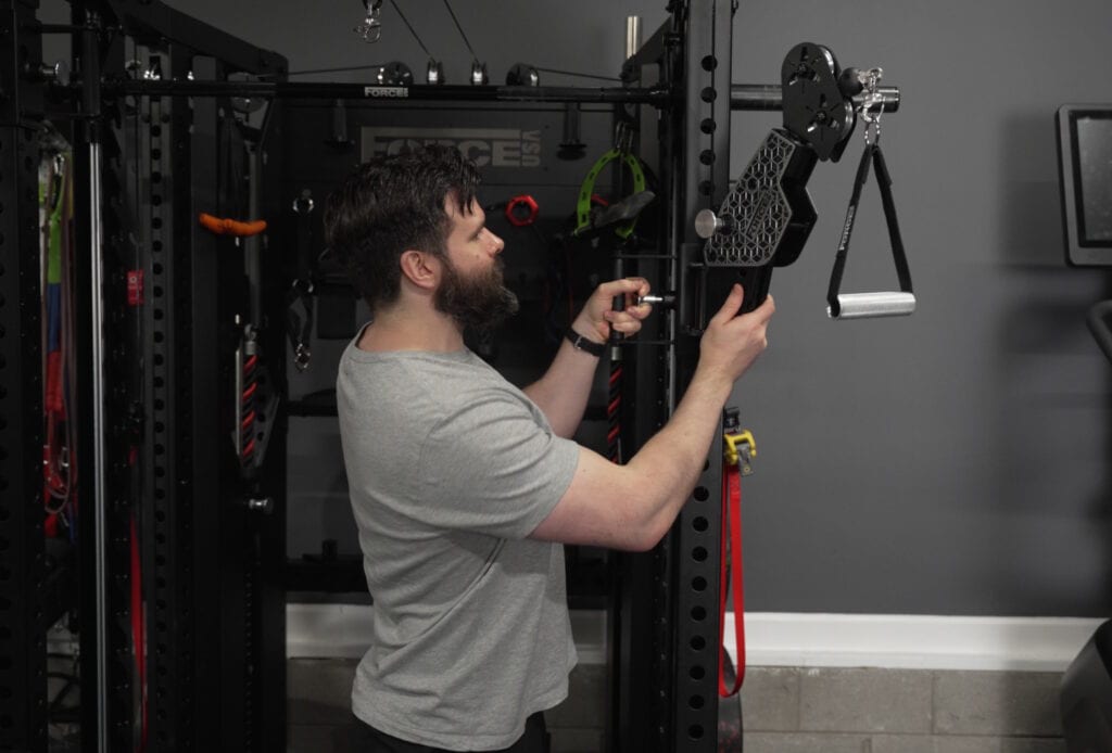 Force USA C20 Review - Raising the Articulating Arm with Two Hands