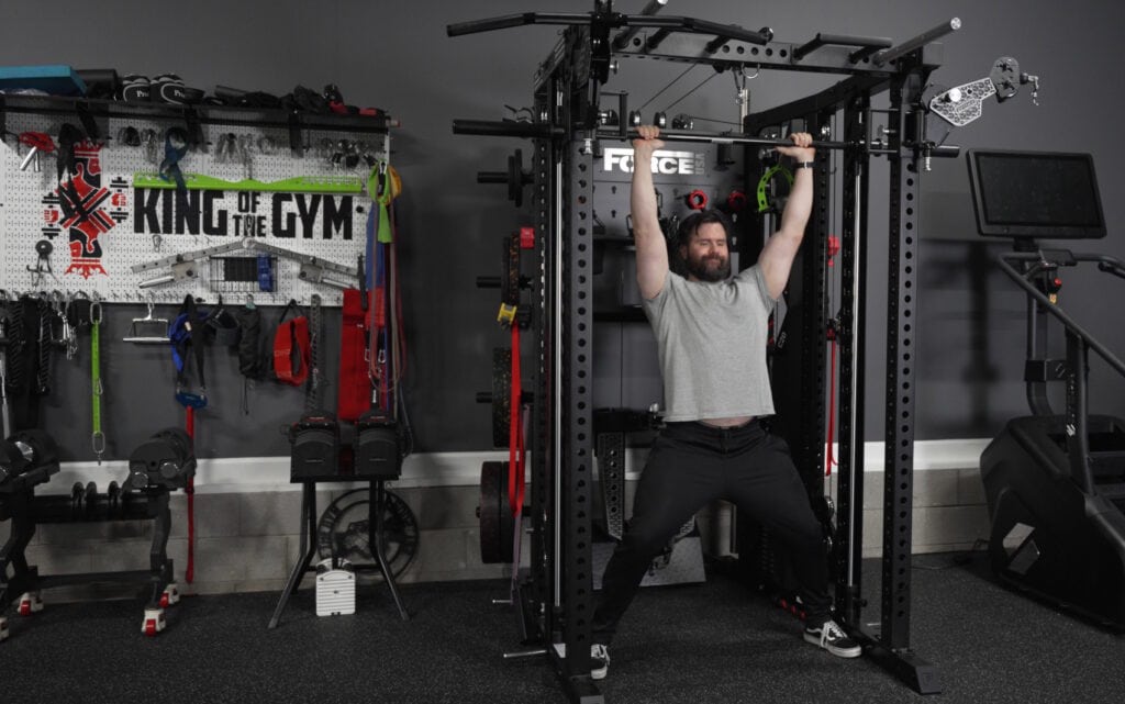 Force USA C20 Smith Machine - Max Range of Motion on Top - Standing Smith Shoulder Press Attempt