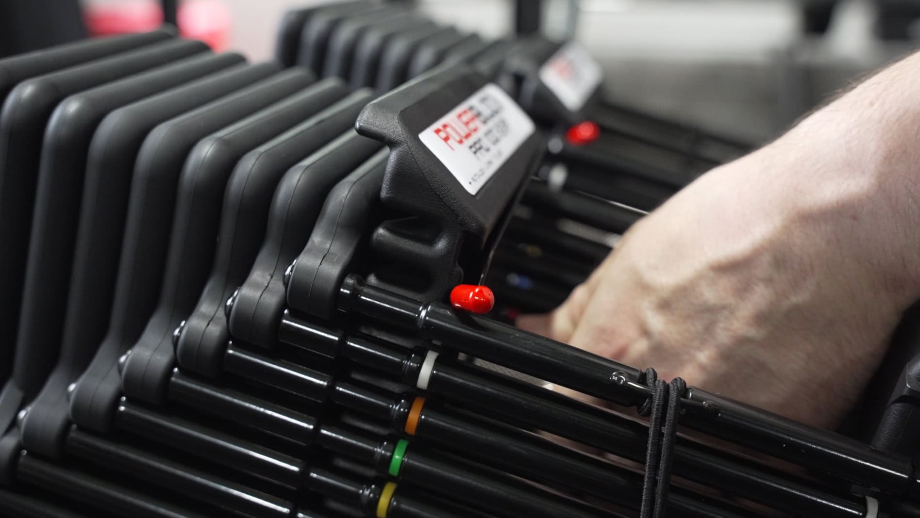 Auto-Lock Feature on PowerBlock Dumbbells With Micro Weights