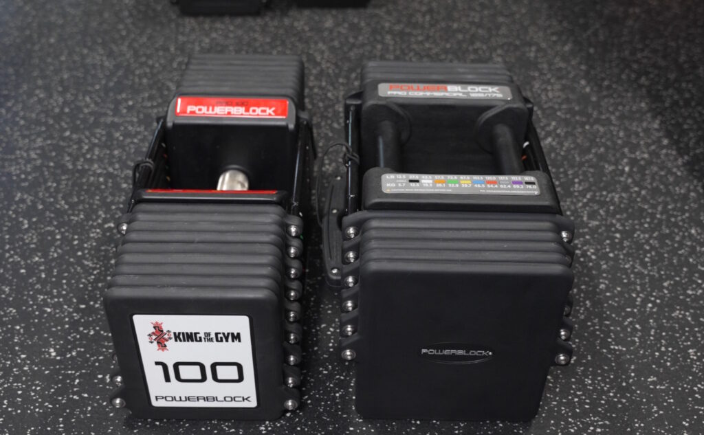 Bulkiness of the PowerBlock Commercial Pro 125 175 Dumbbells