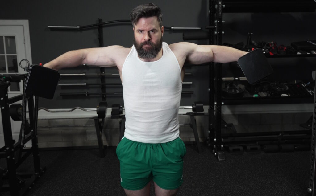 Dumbbell Lateral Raises on PowerBlock Elite USA 90 Adjustable Dumbbells