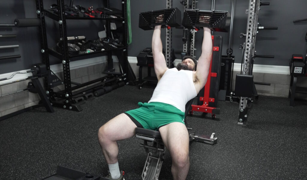 Incline Dumbbell Press on the PowerBlock Elite USA 90 Dumbbells