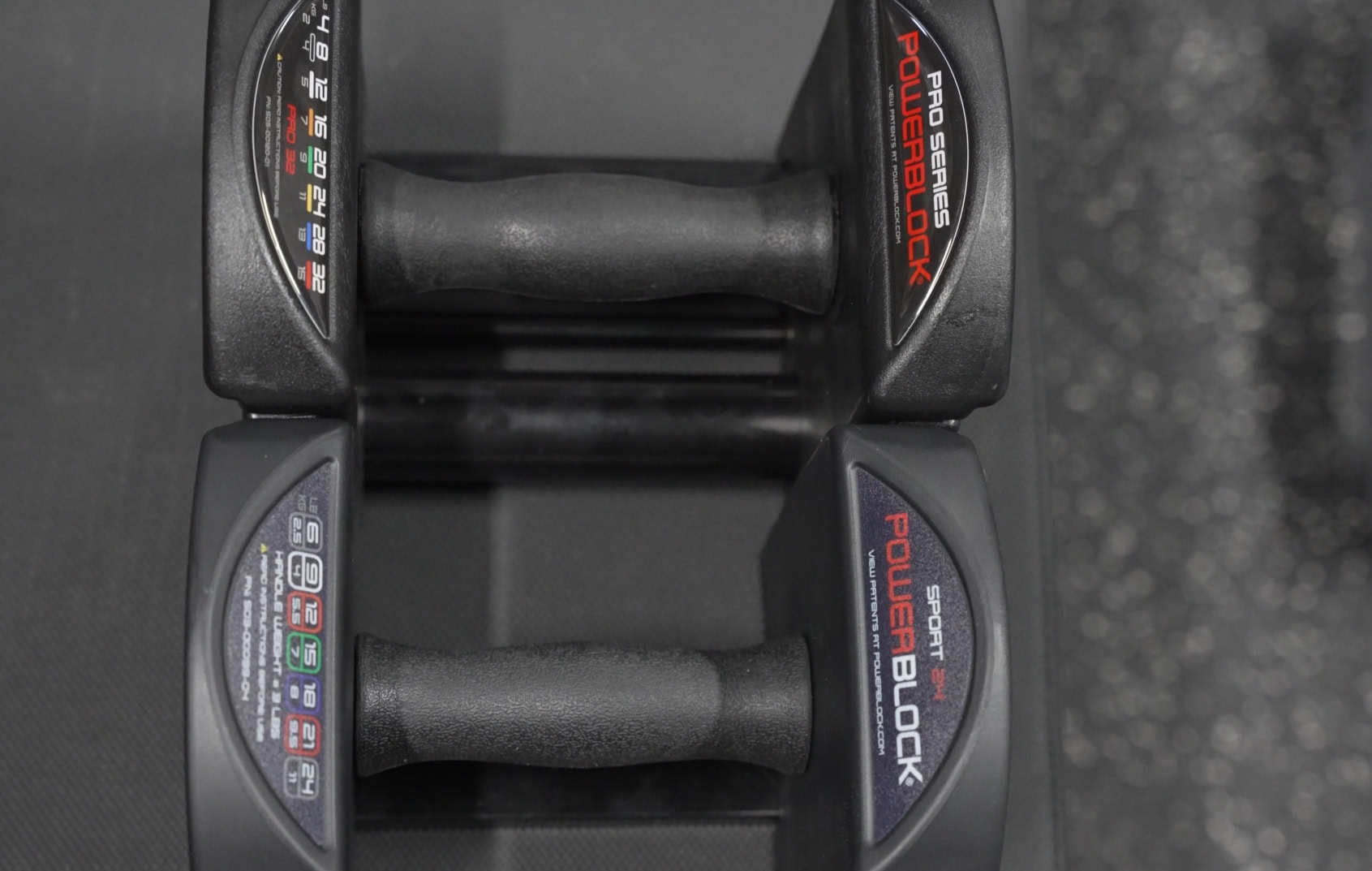 PowerBlock Pro 32 vs Sport 24 - Handle Size Comparison