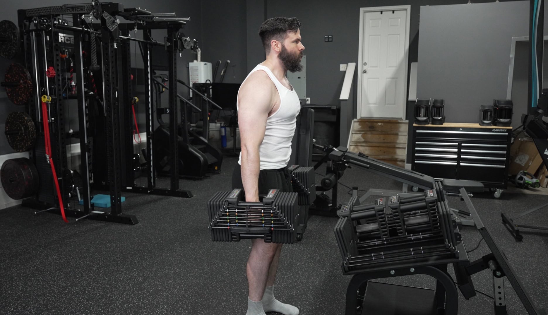Shrugs With the PowerBlock Commercial Pro 125 & 175 Adjustable Dumbbells