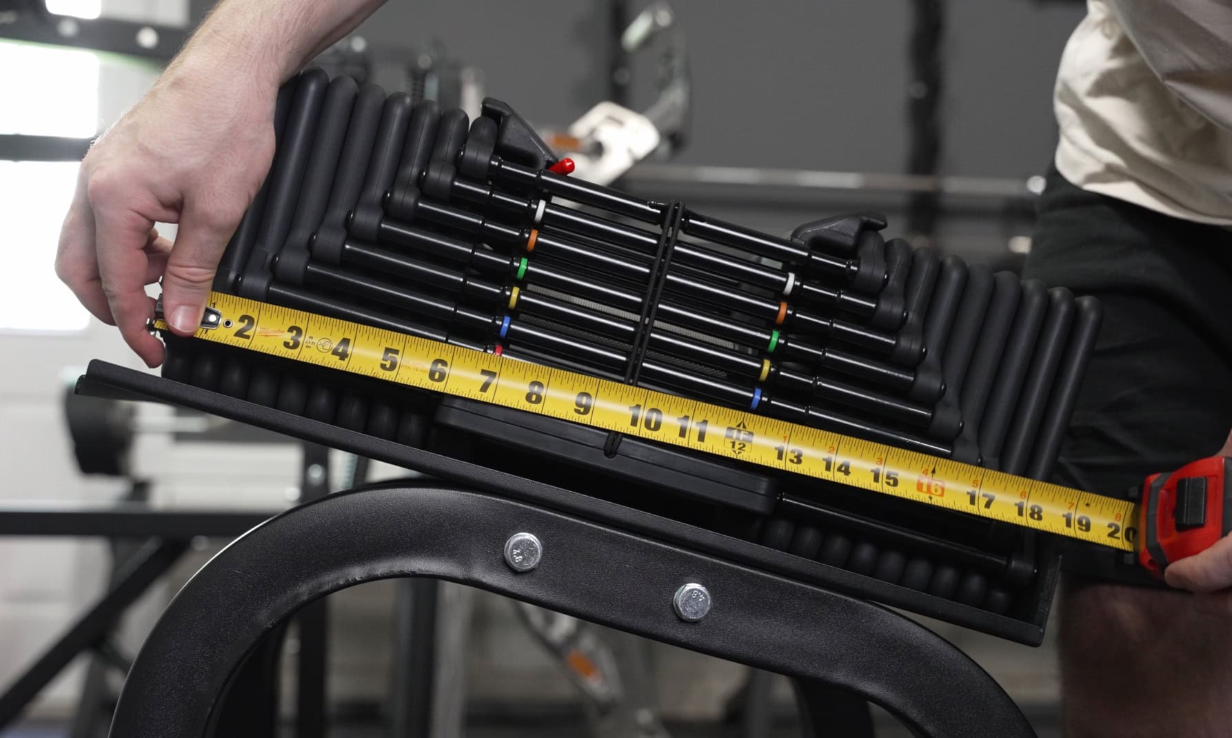 Length Measurement of the PowerBlock Pro 100 EXP Adjustable Dumbbells