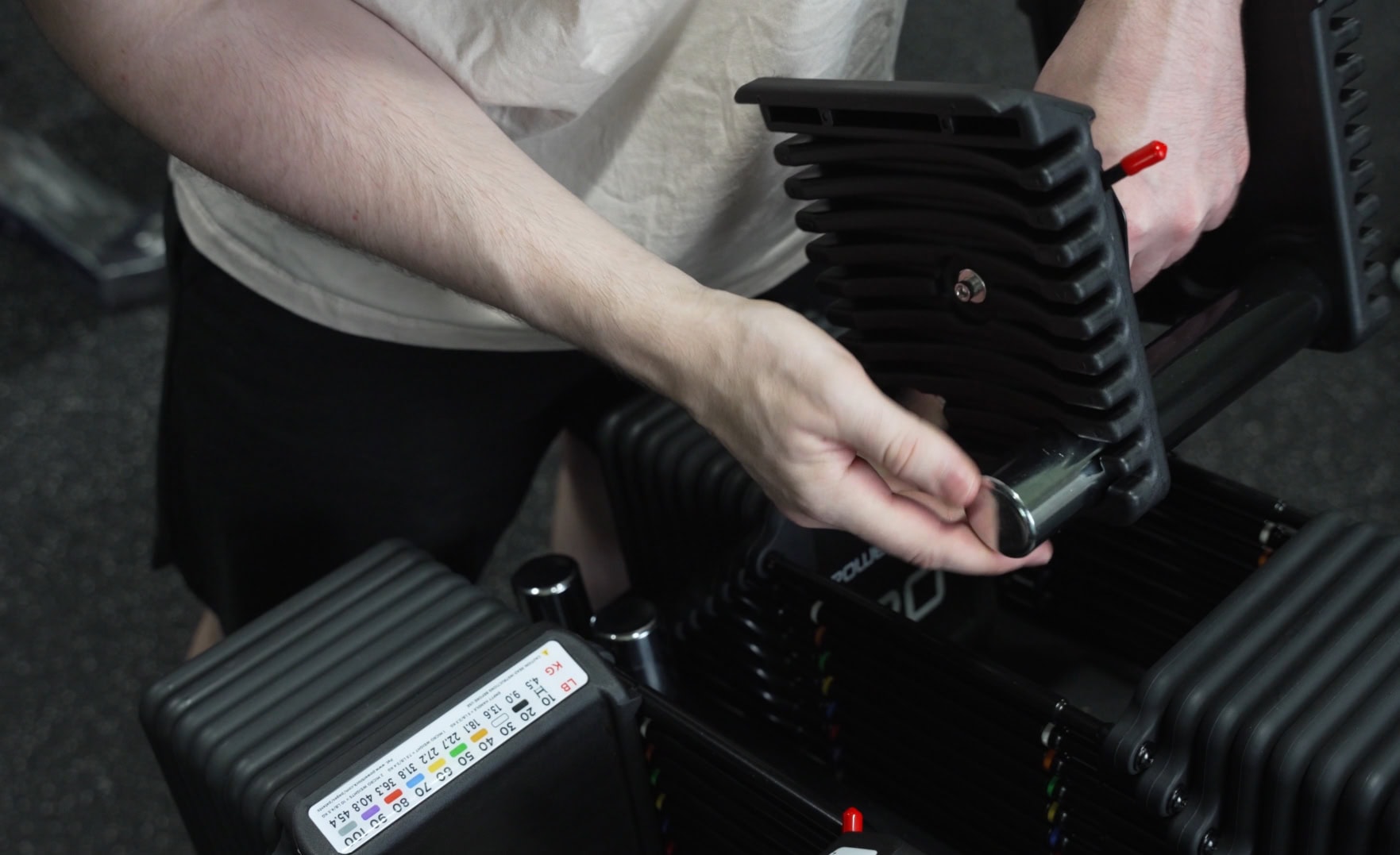 Micro-Weights on the PowerBlock Pro 100 EXP Adjustable Dumbbells
