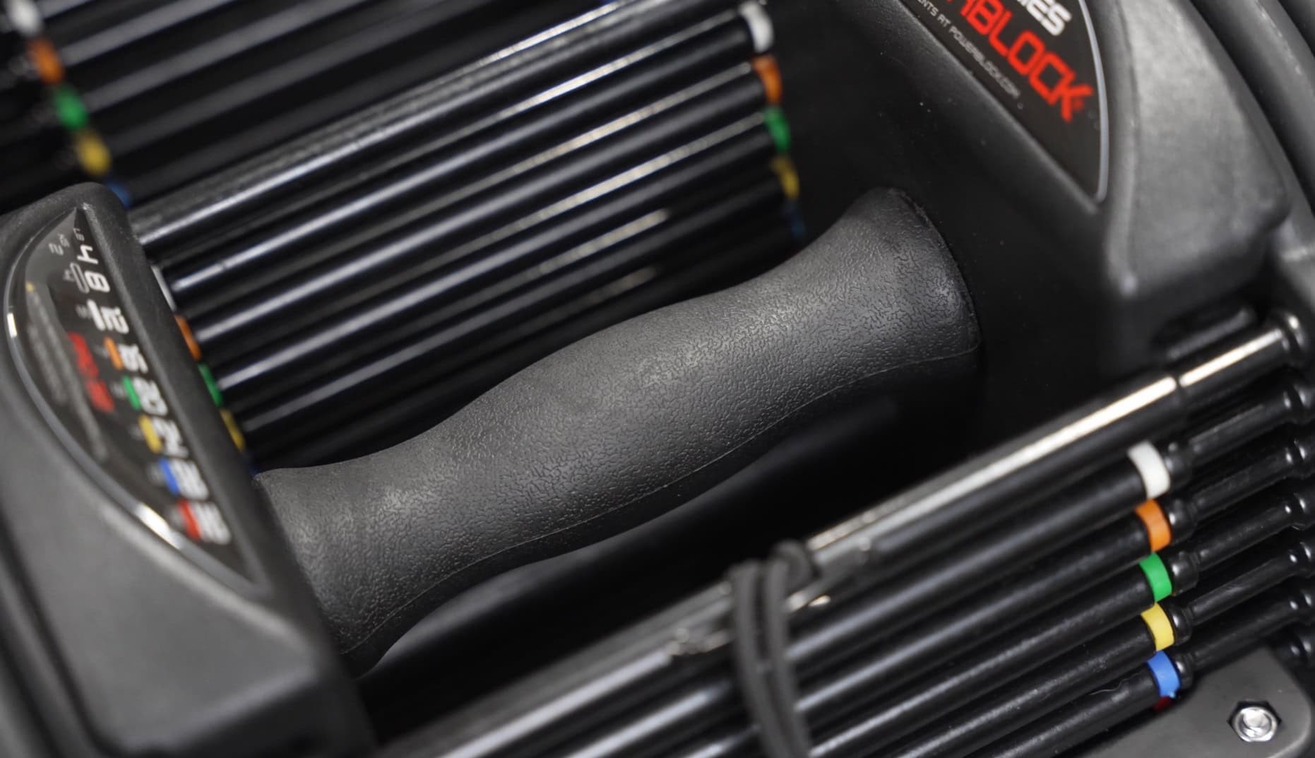 TPR Grips on PowerBlock Pro 32 Adjustable Dumbbells
